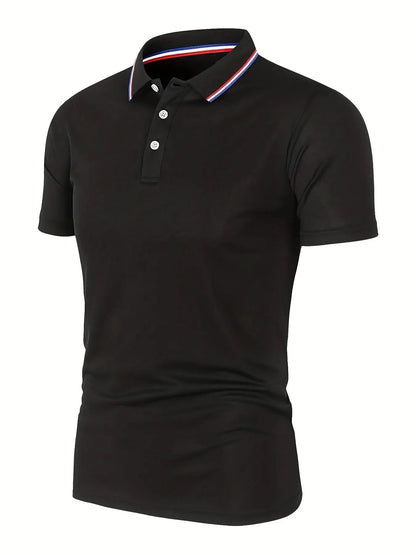 Men's Casual Polo Shirt | Short Sleeve Solid Color Tee 16
