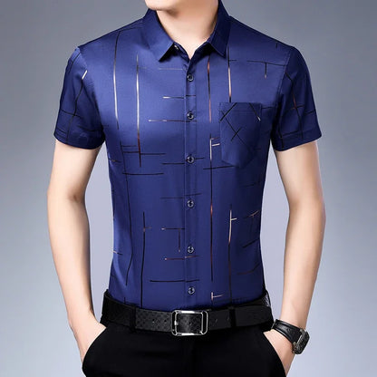 Men's Casual Short Sleeve Shirt | Wrinkle Resistant Top 0