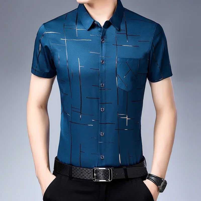 Men's Casual Short Sleeve Shirt | Wrinkle Resistant Top 1
