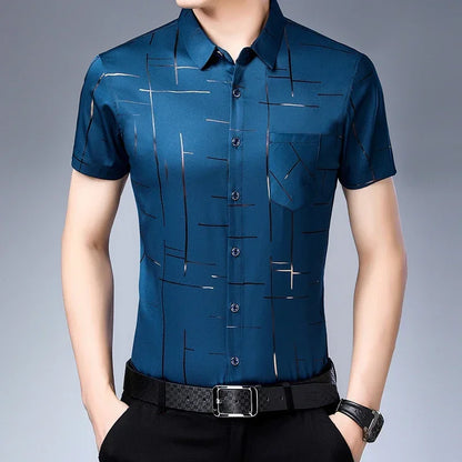 Men's Casual Short Sleeve Shirt | Wrinkle Resistant Top 1