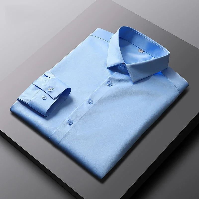 Men's Solid Color Long Sleeve Shirt | Men's Dress Shirts 2