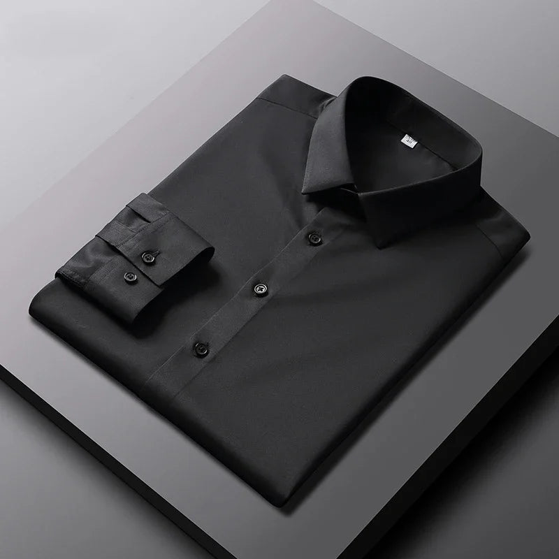 Men's Solid Color Long Sleeve Shirt | Men's Dress Shirts 4
