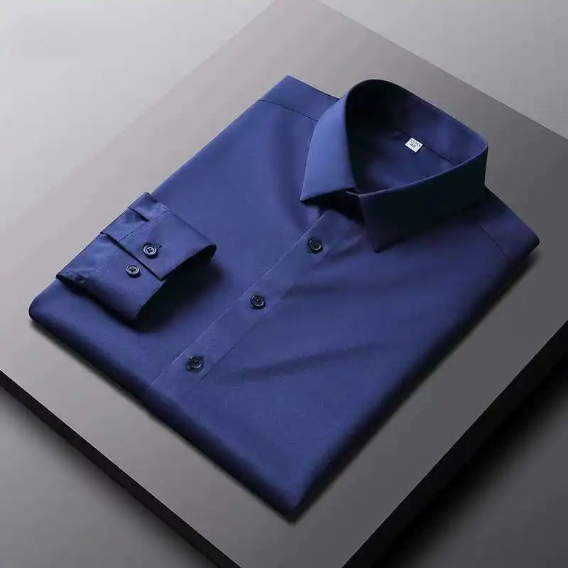 Men's Solid Color Long Sleeve Shirt | Men's Dress Shirts 7