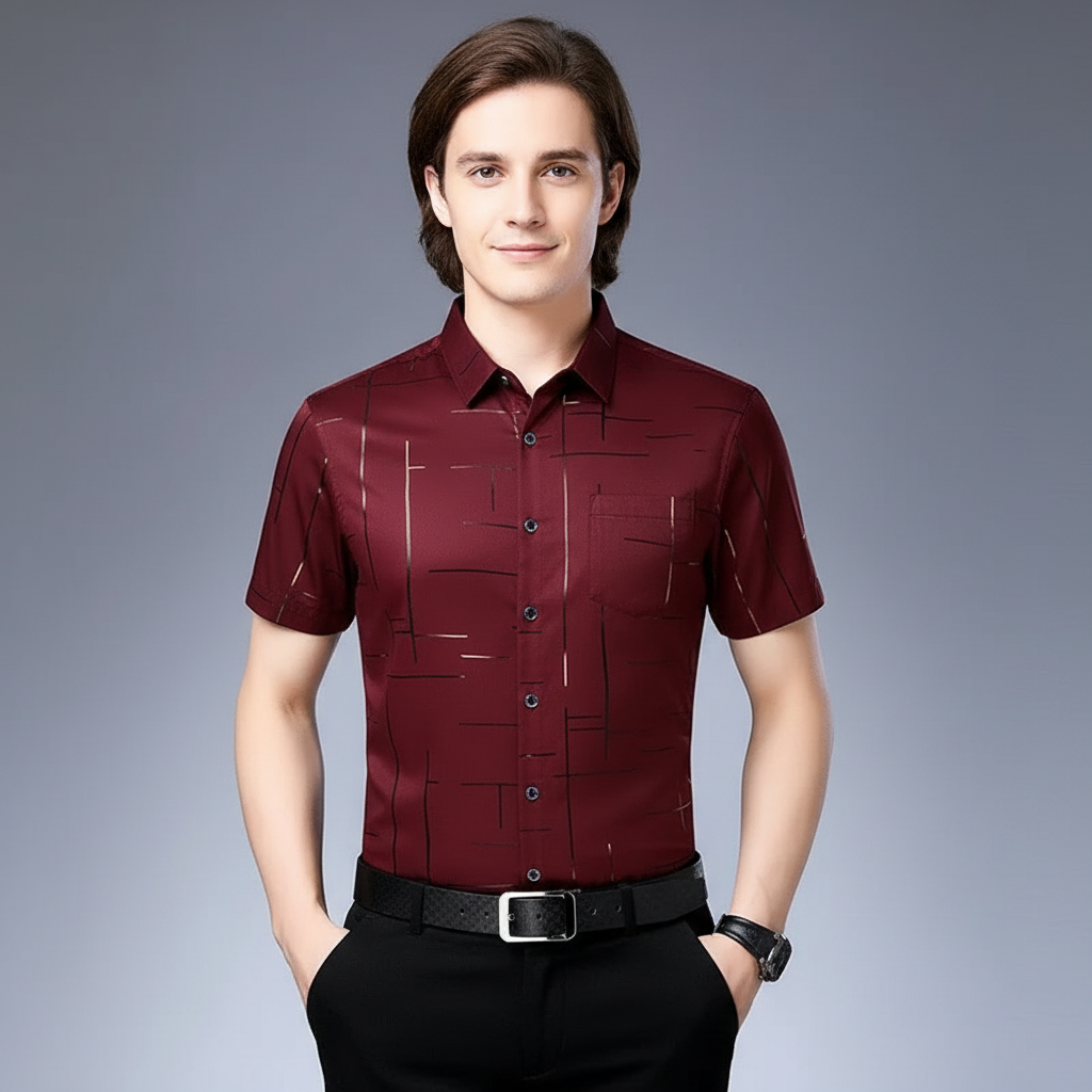 Men's Casual Short Sleeve Shirt | Wrinkle Resistant Top