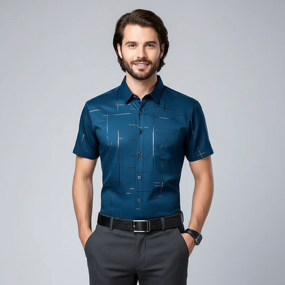 Men's Casual Short Sleeve Shirt | Wrinkle Resistant Top