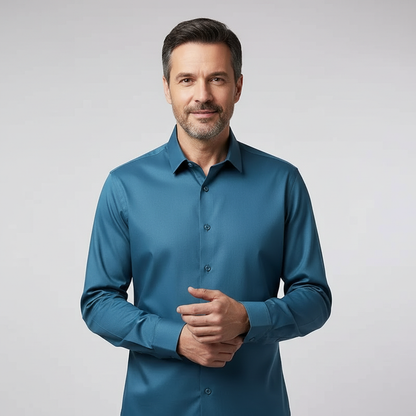 Men's Solid Color Long Sleeve Shirt | Men's Dress Shirts